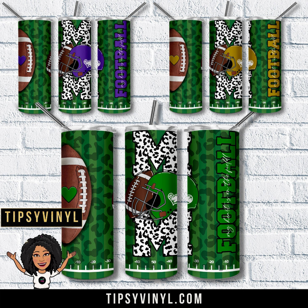 Football Mom Leopard Personalized Tumbler